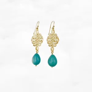 Chinese Knot Turquoise Earrings