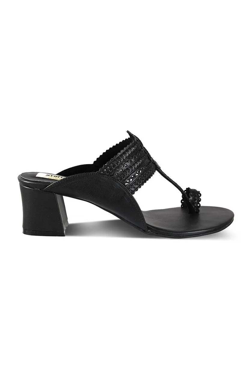 Classic K Block Heel Black