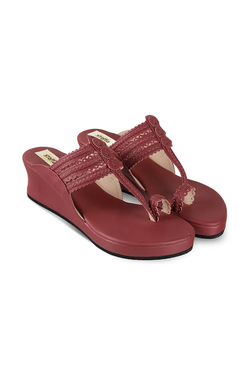 Classic Low K Wedge Maroon