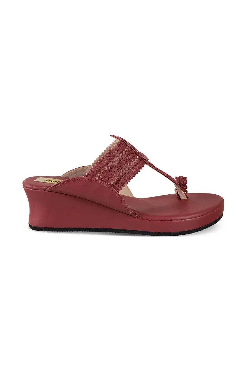 Classic Low K Wedge Maroon