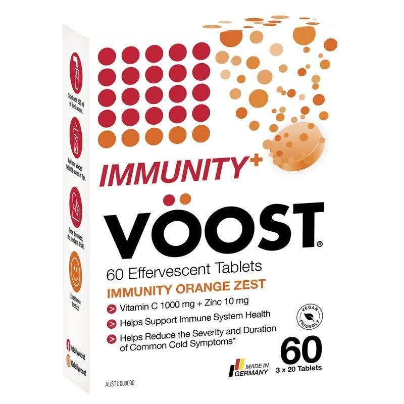 [CLEARANCE Expiry: 04/2025] Voost Immunity Orange Zest Effervescent 60 Tablets