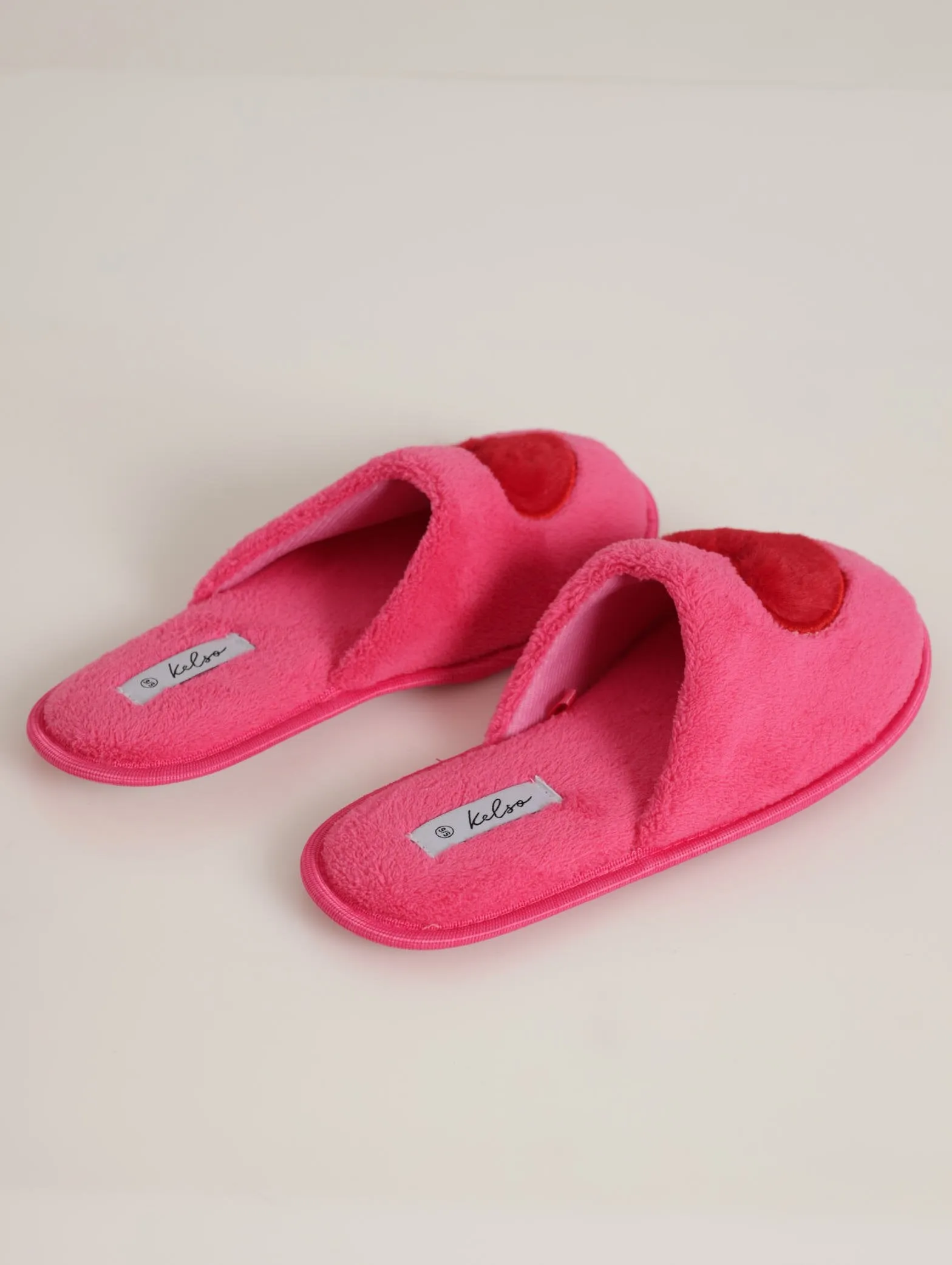 Closed Toe Heart Slipper - Pink