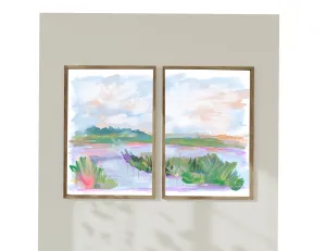 Cloud Kissed Marsh (Set of 2) - Art Prints