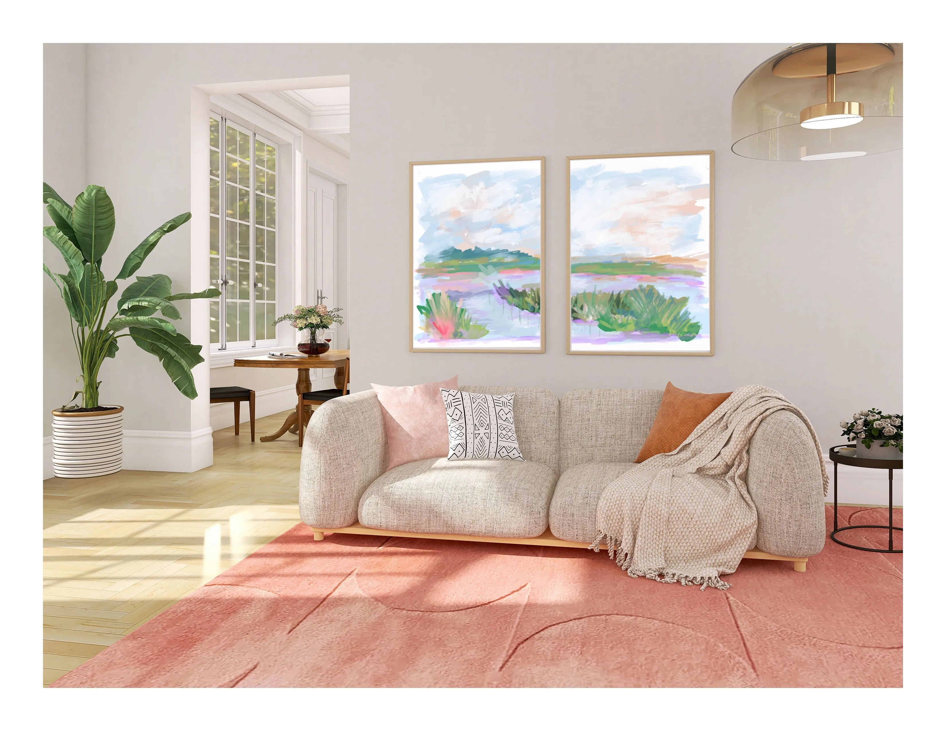 Cloud Kissed Marsh (Set of 2) - Art Prints