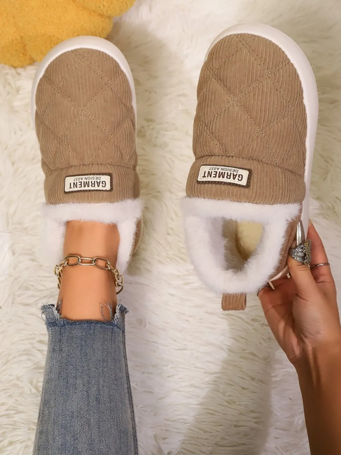 Cozy Corduroy Thermal Slippers