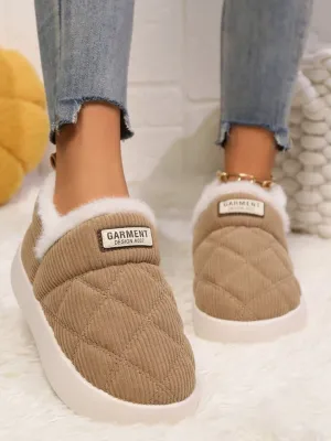 Cozy Corduroy Thermal Slippers