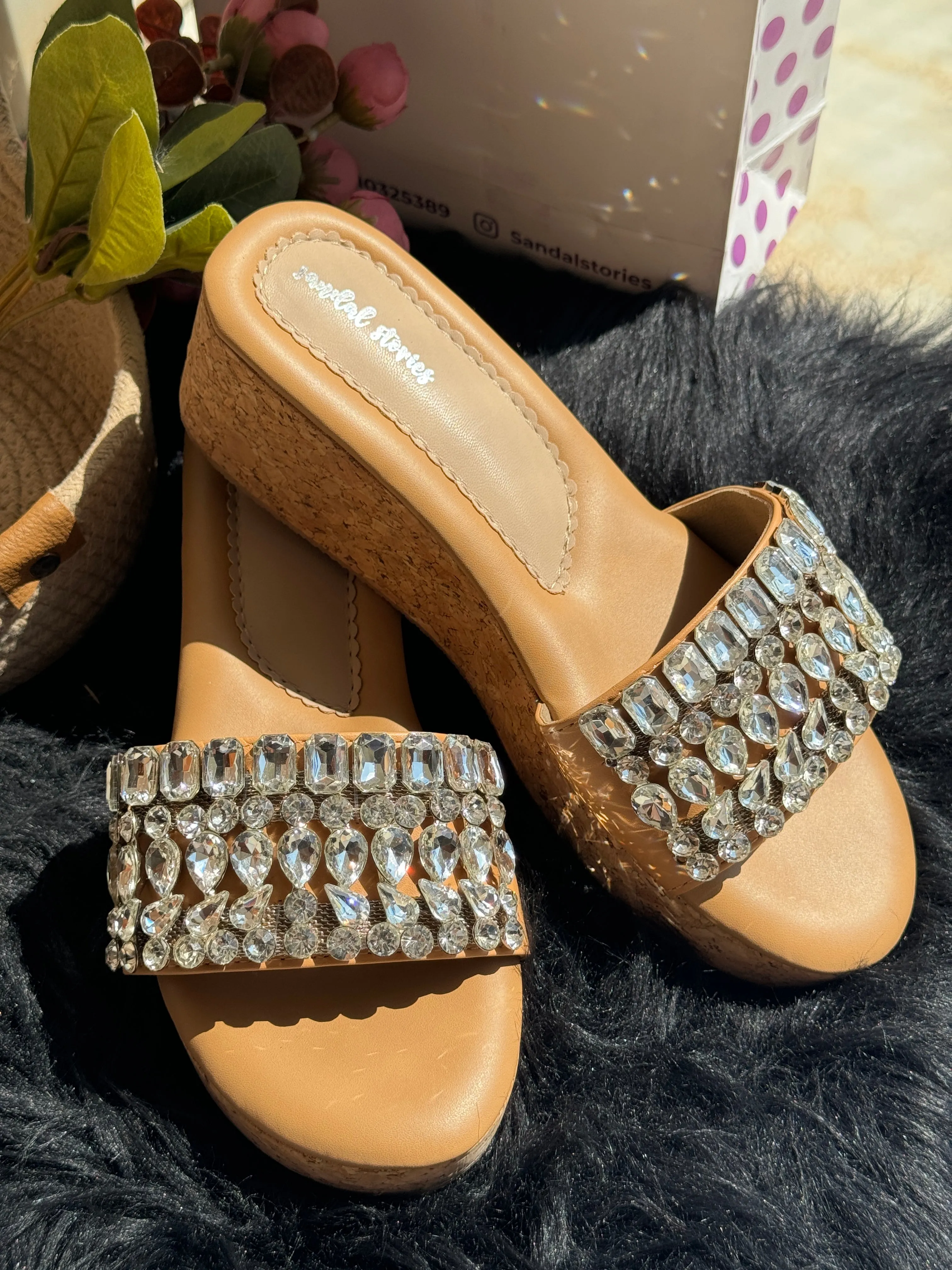 Crystal Luxe Platform Wedges