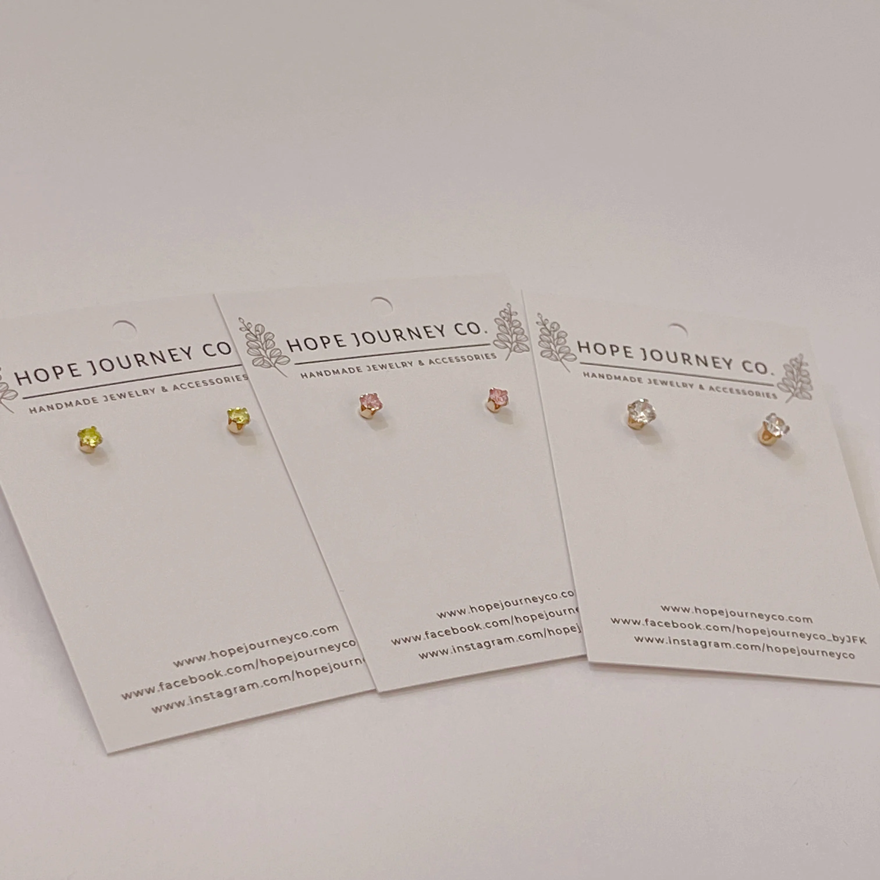 Diamond Stud Earrings (3 Colors)