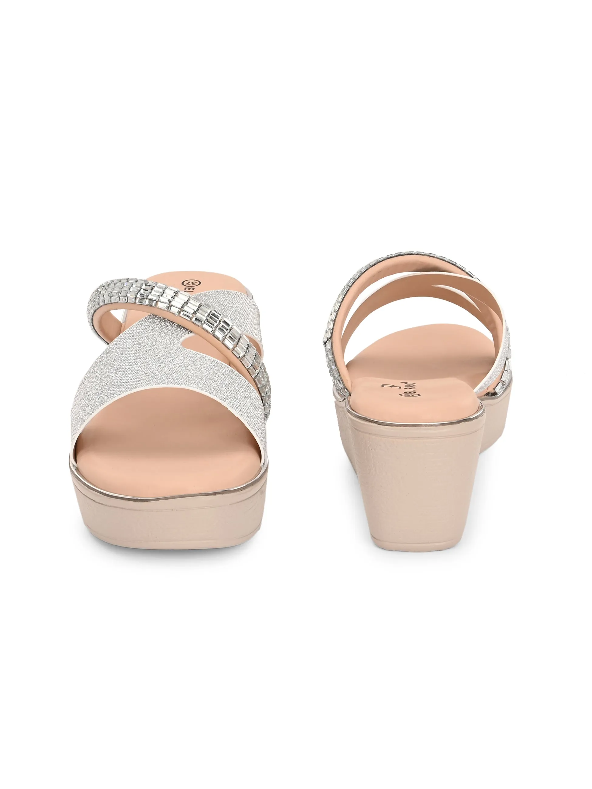 El Paso Women Embellished Comfort Heel Sandals