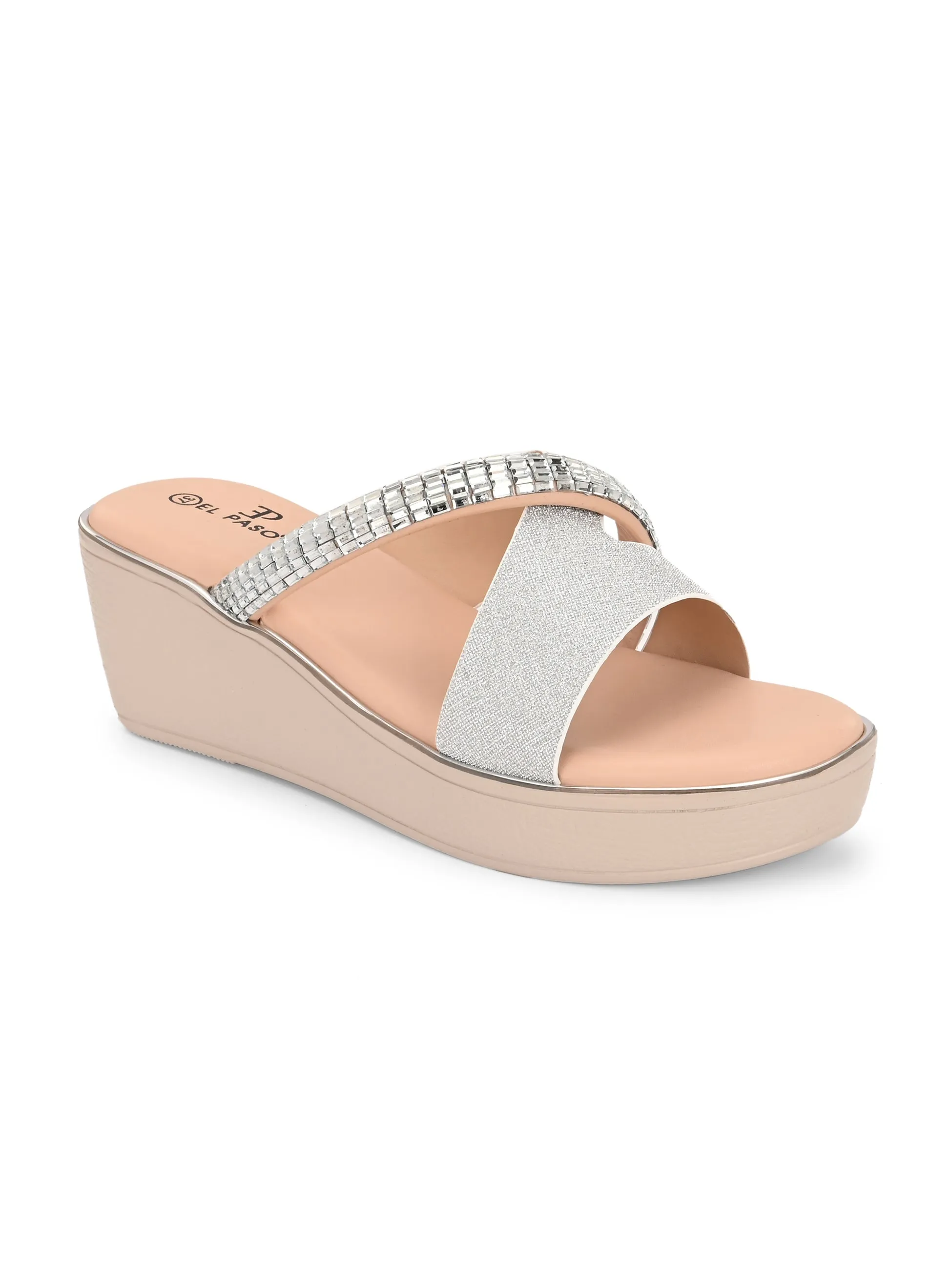 El Paso Women Embellished Comfort Heel Sandals