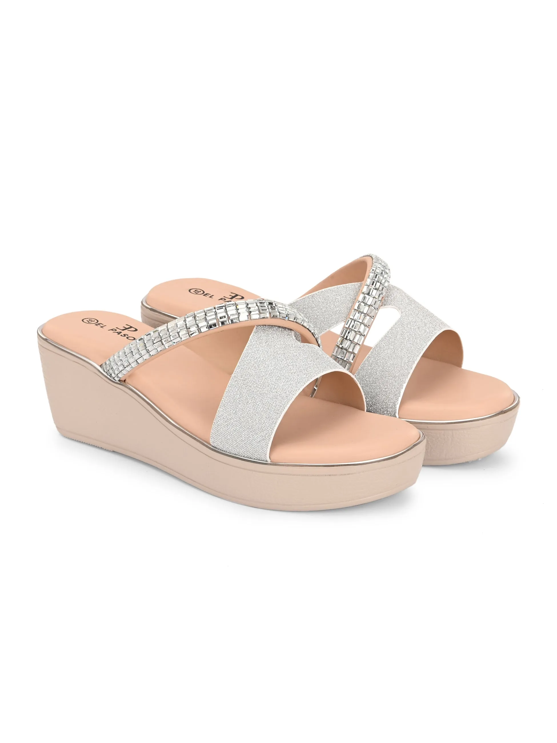 El Paso Women Embellished Comfort Heel Sandals