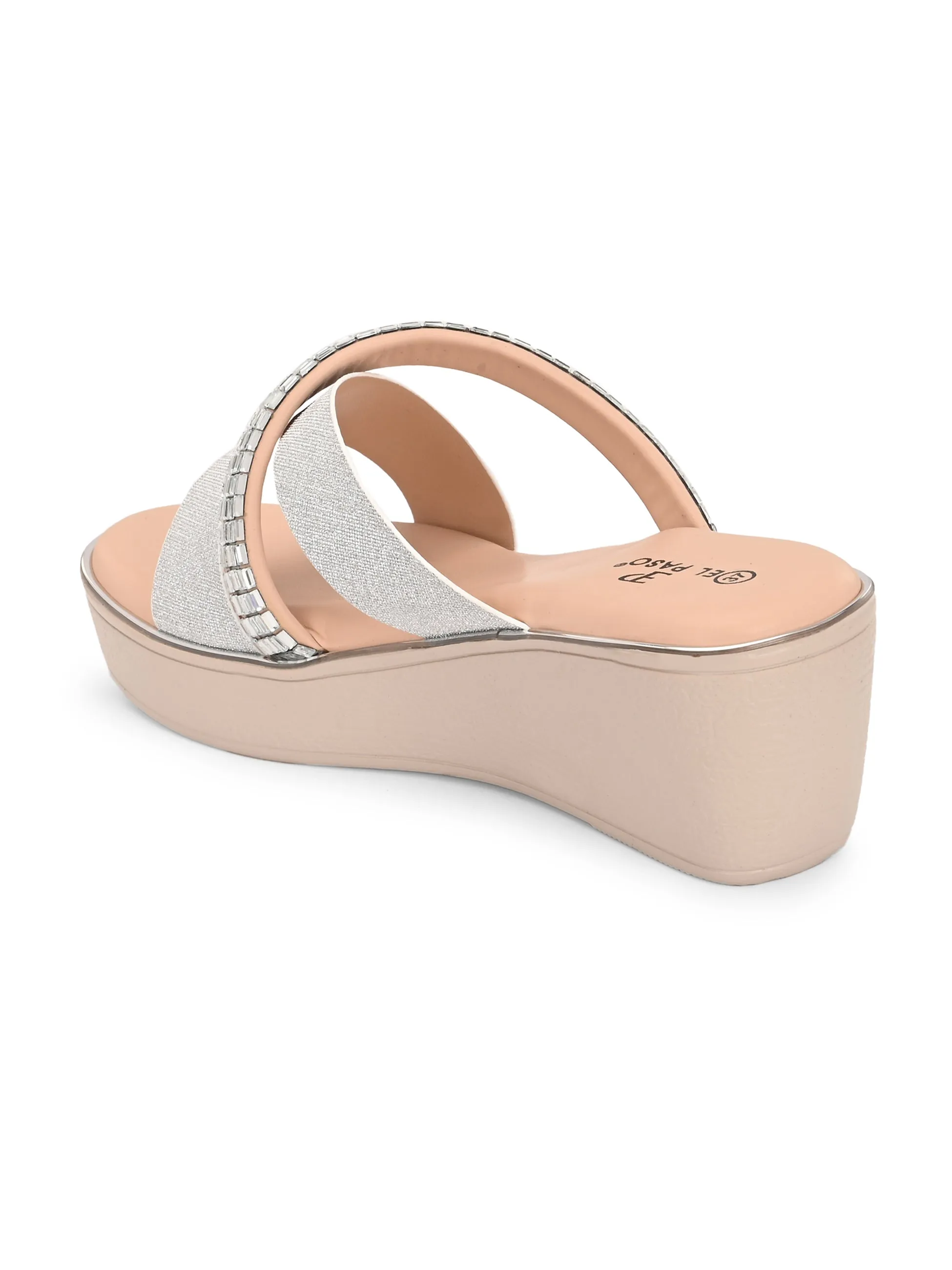 El Paso Women Embellished Comfort Heel Sandals