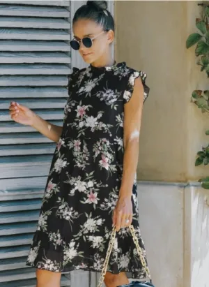 ELLE FLORAL CHIFFON MINI DRESS
