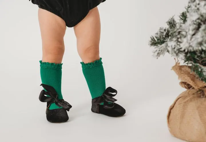 Emerald Lace Top Knee Highs