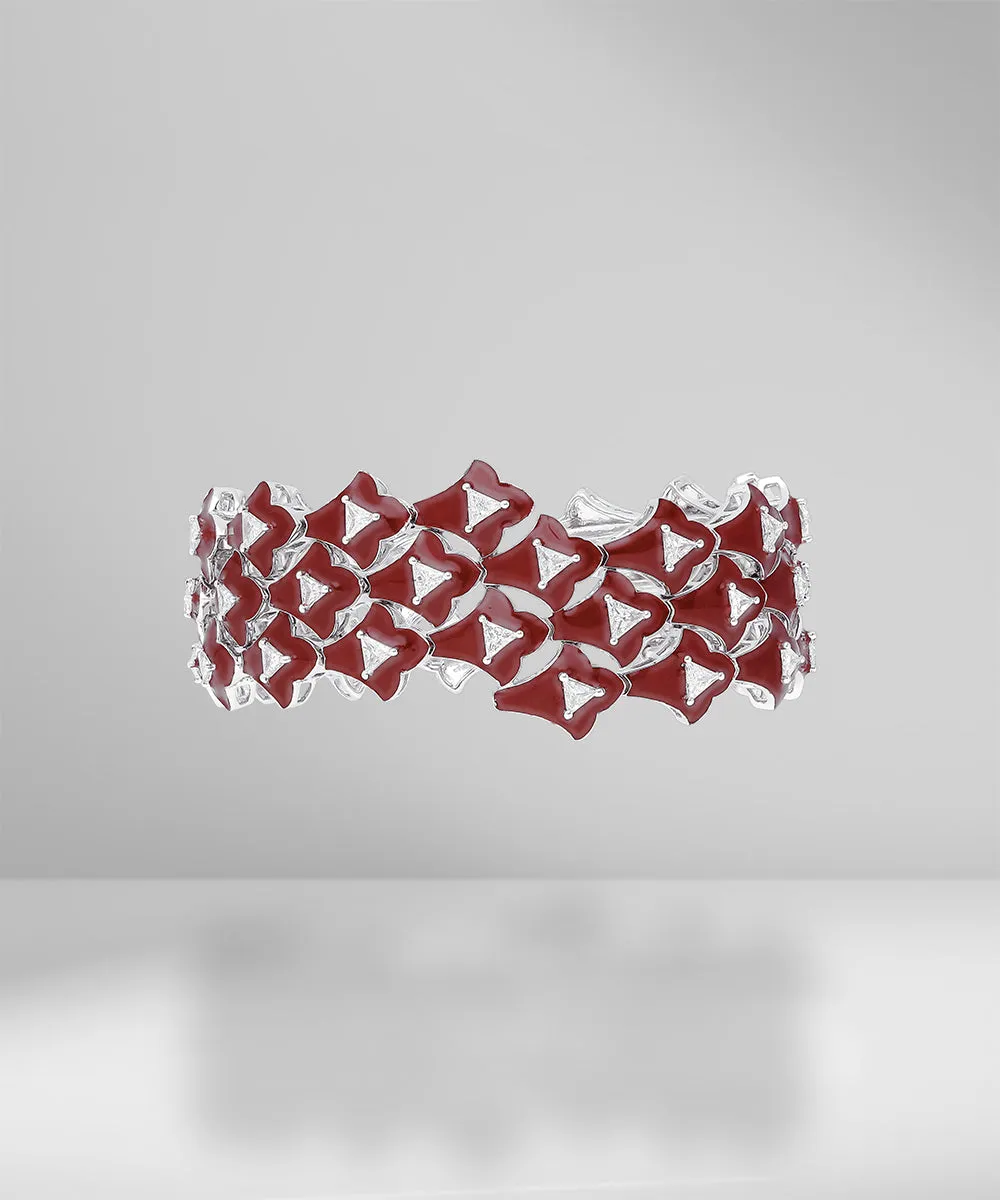 Enamel & Trillion Diamond Cuff