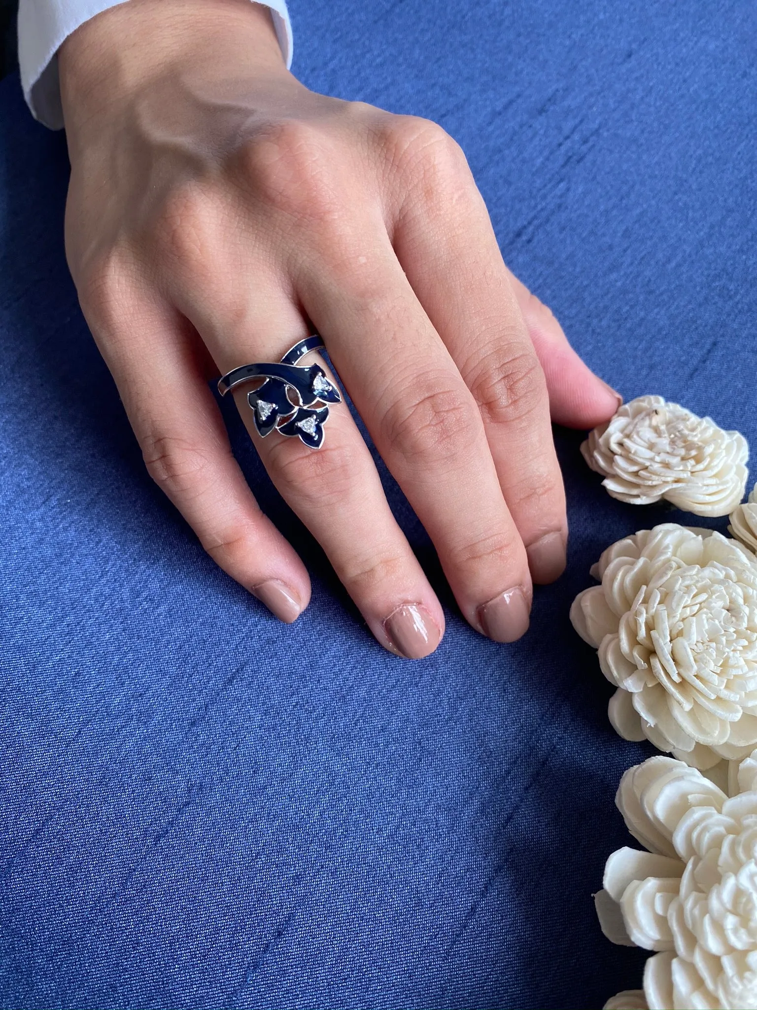 Enamel Diamond Ring