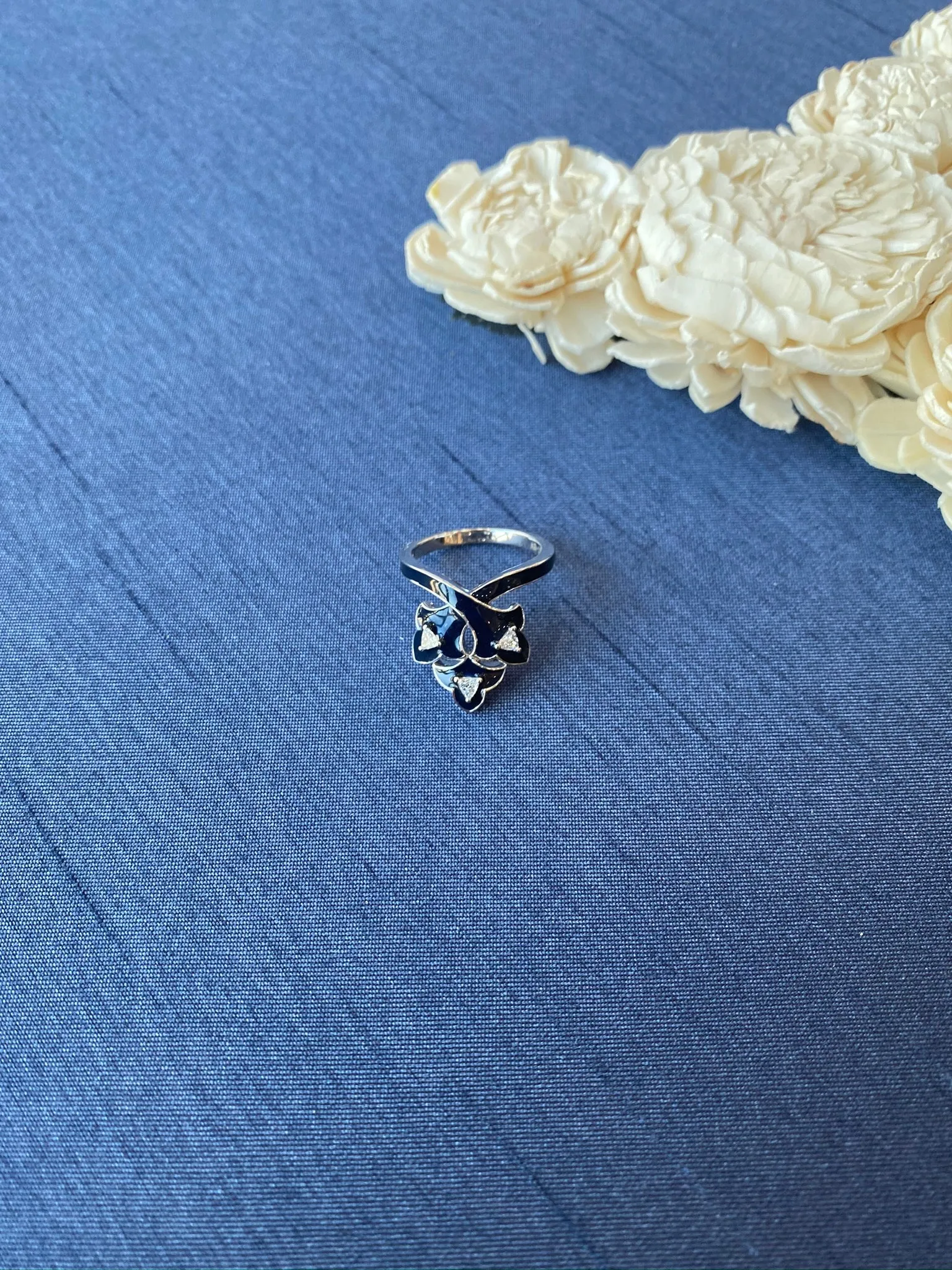 Enamel Diamond Ring