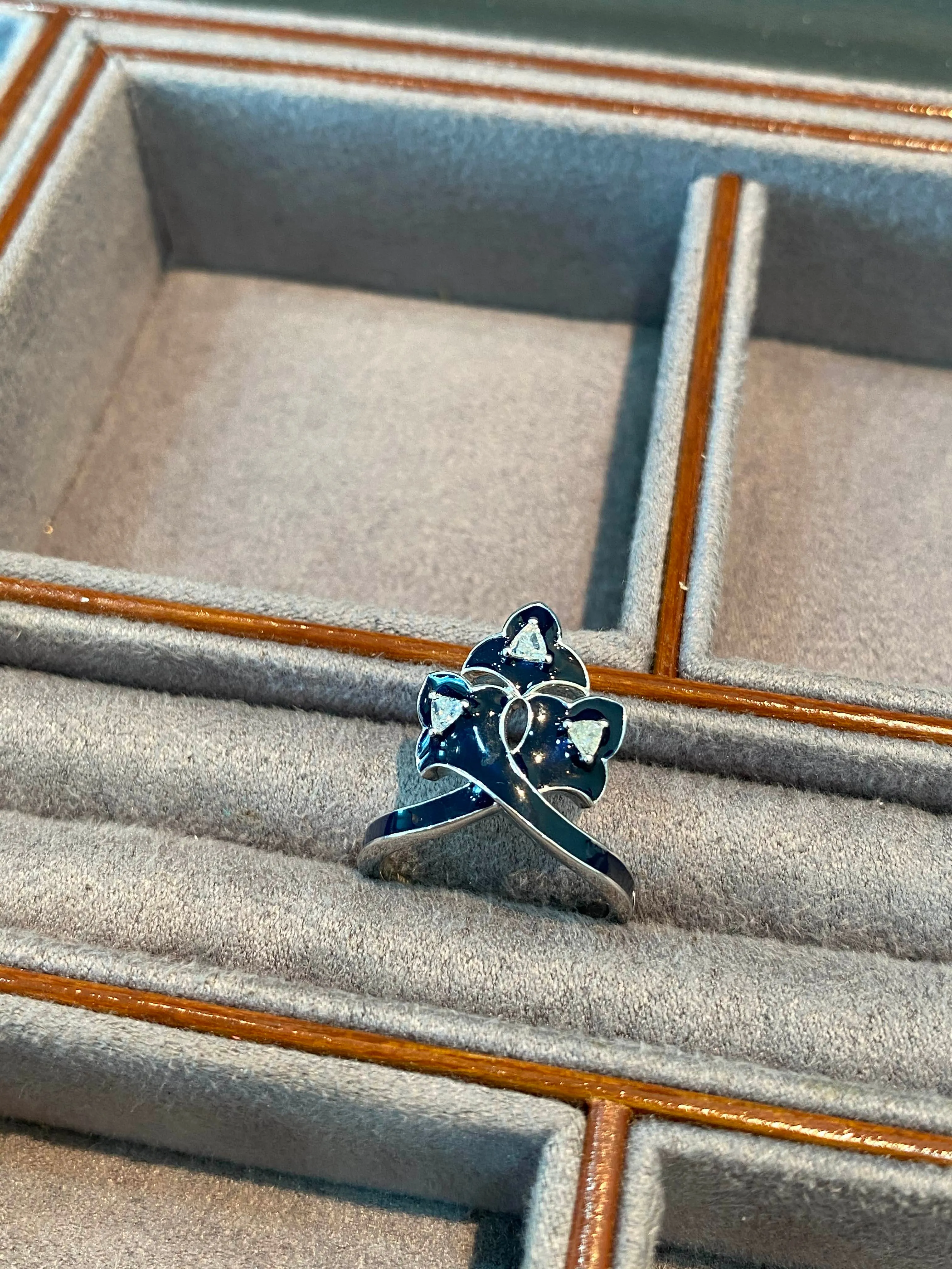 Enamel Diamond Ring