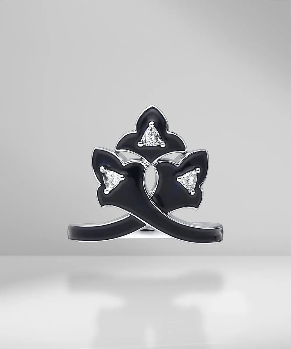 Enamel Diamond Ring