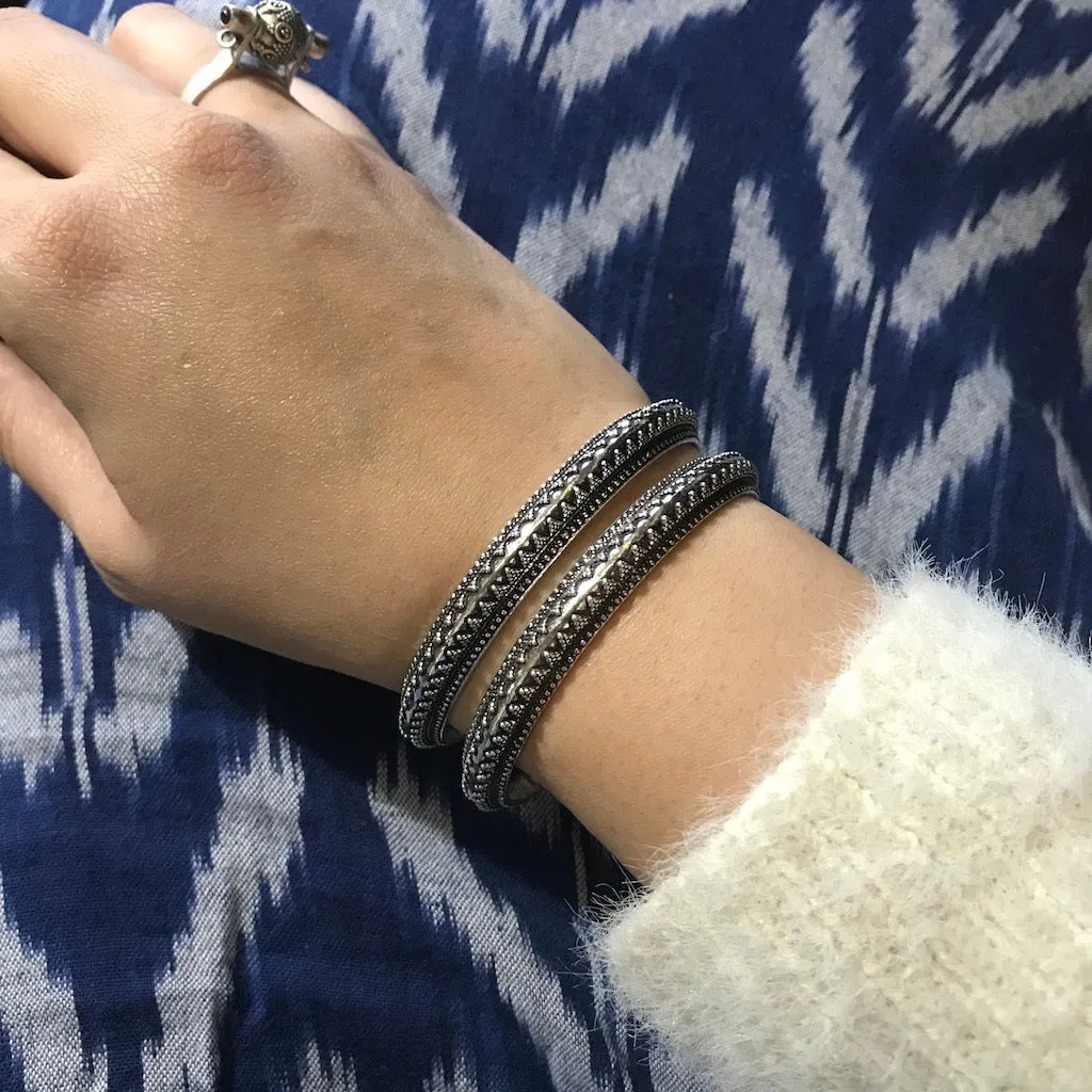 Everyday Silver Bangles (Size: 2.4)