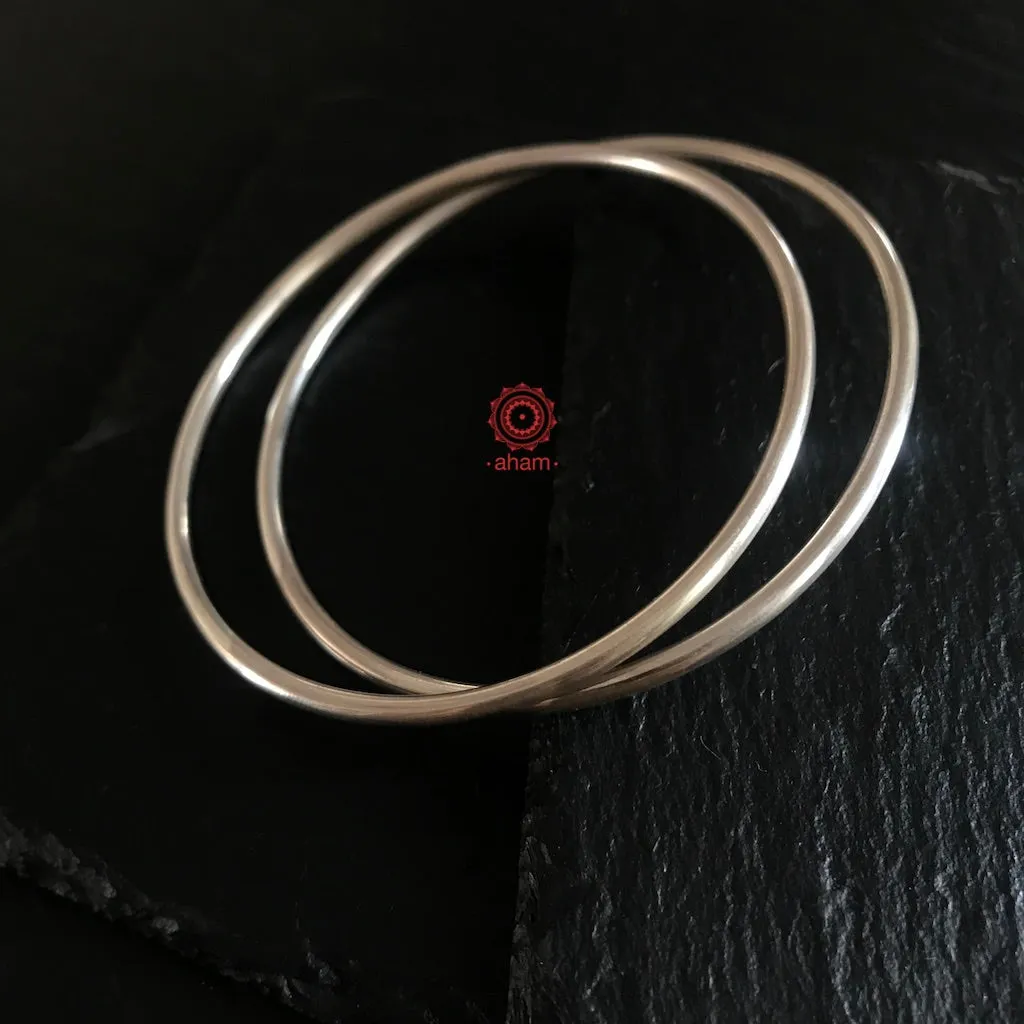 Everyday Silver Plain Bangles (2.4,2.8)