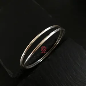 Everyday Silver Plain Bangles (2.4,2.8)