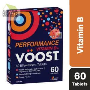 [Expiry: 06/2025] Voost Vitamin B  Performance (Orange Flavour) Effervescent 60 Tablets