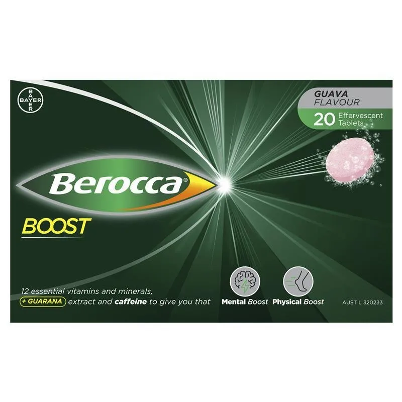 [Expiry: 06/2026] Berocca Boost Energy Vitamin With Guarana 20 Effervescent Tablets