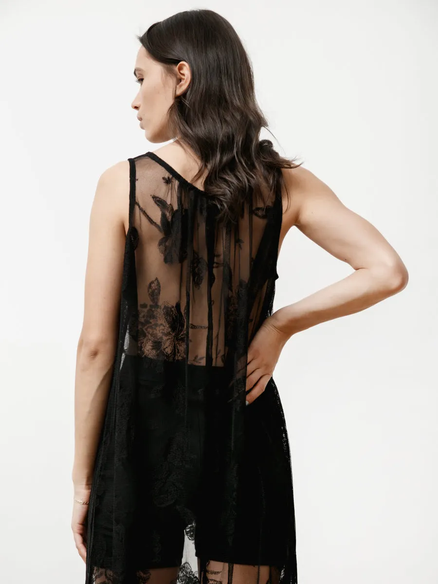 floral lace dress - lace black