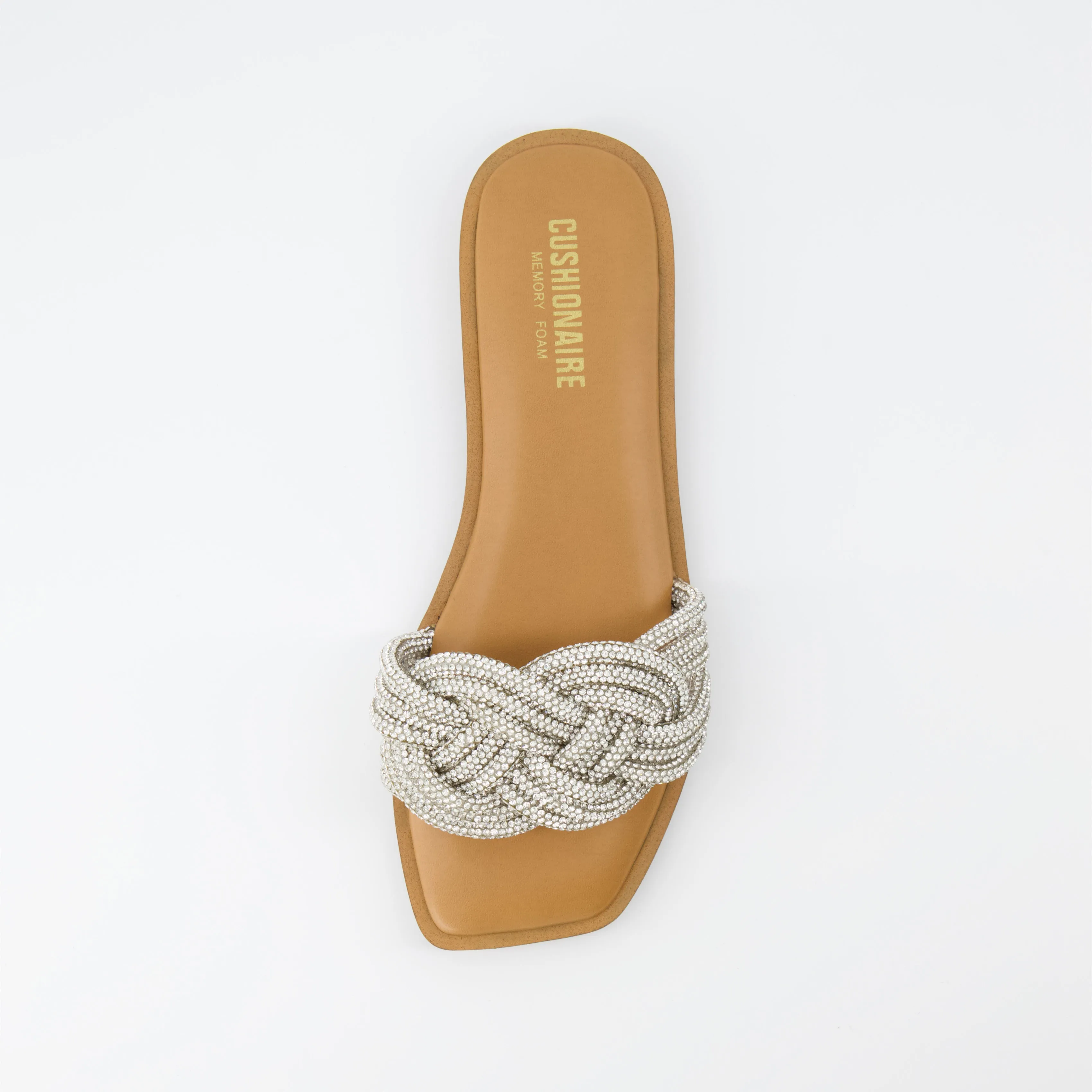 Fortuna Braided Rhinestone Slide Sandal