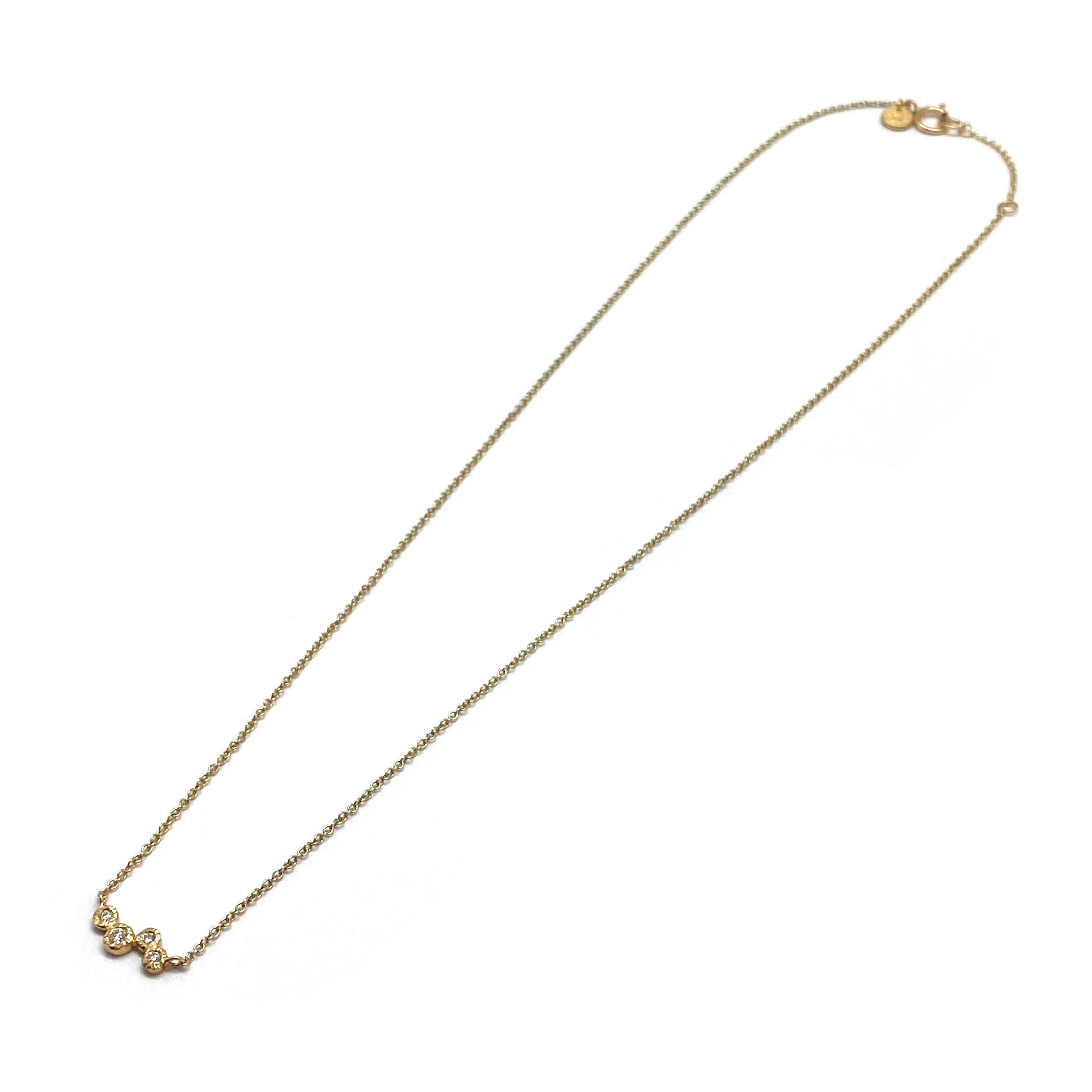 Four Diamond Gold Necklace