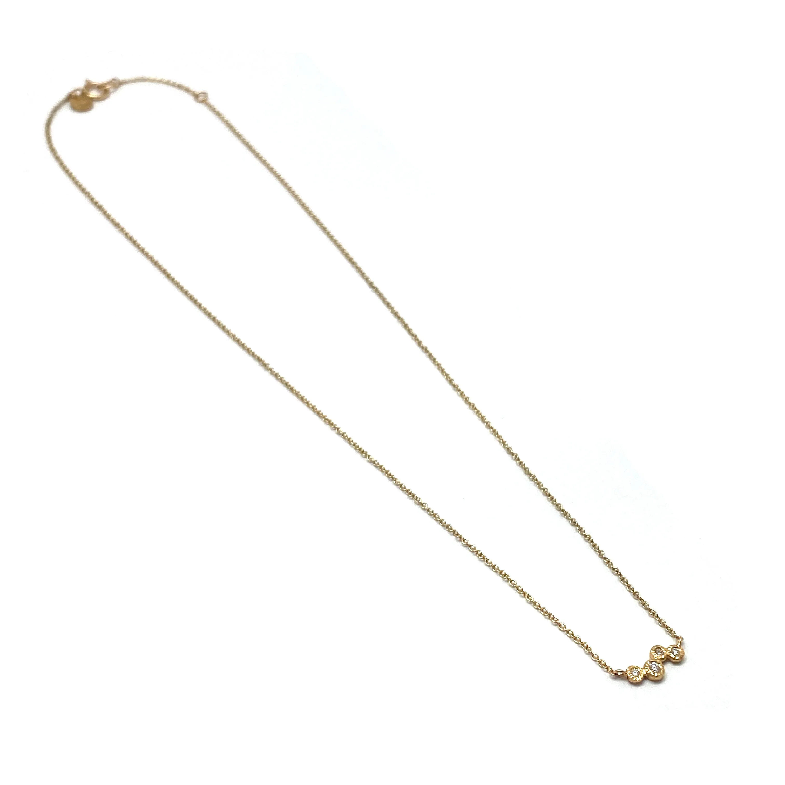 Four Diamond Gold Necklace
