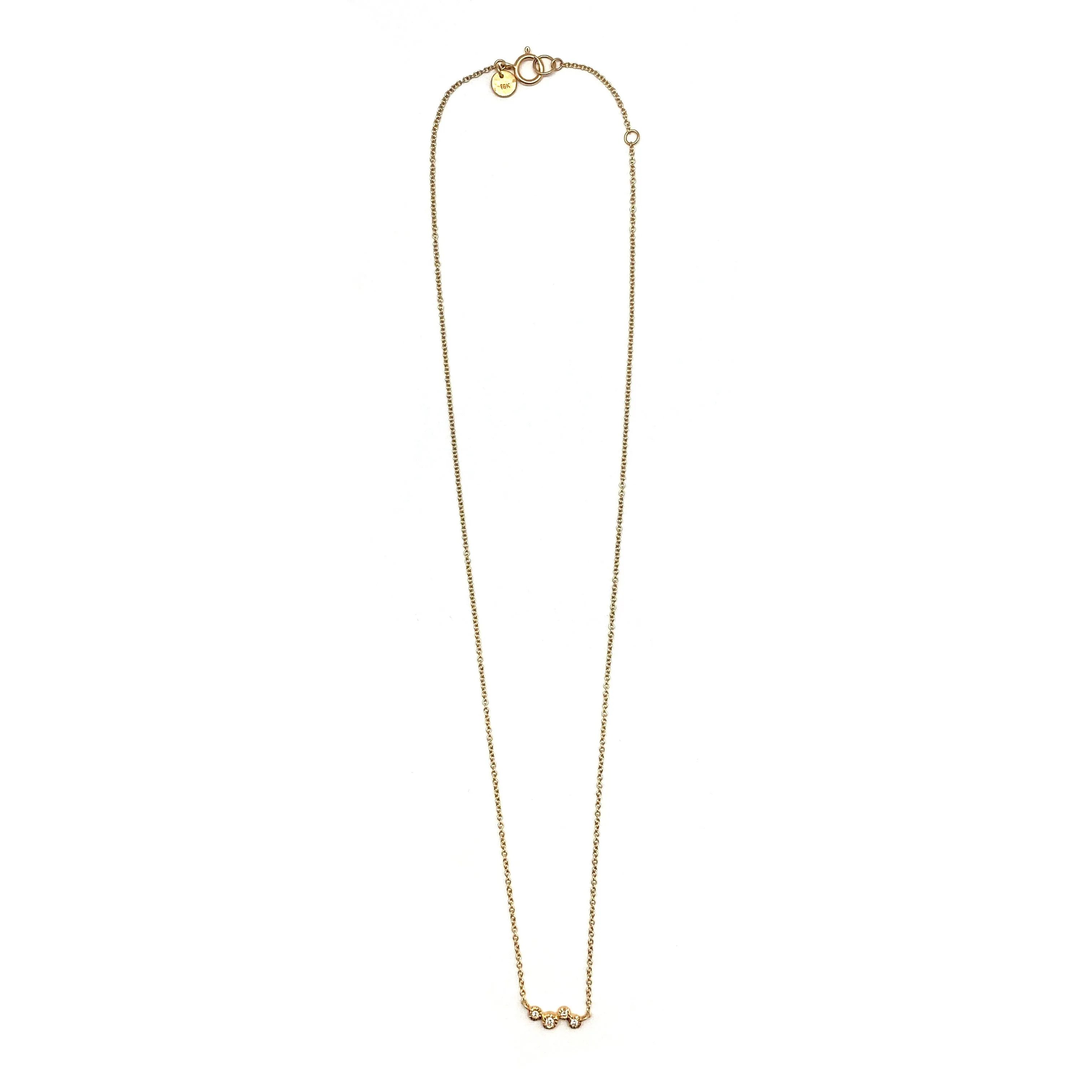 Four Diamond Gold Necklace