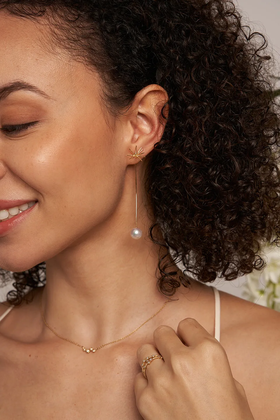 Four Diamond Gold Necklace