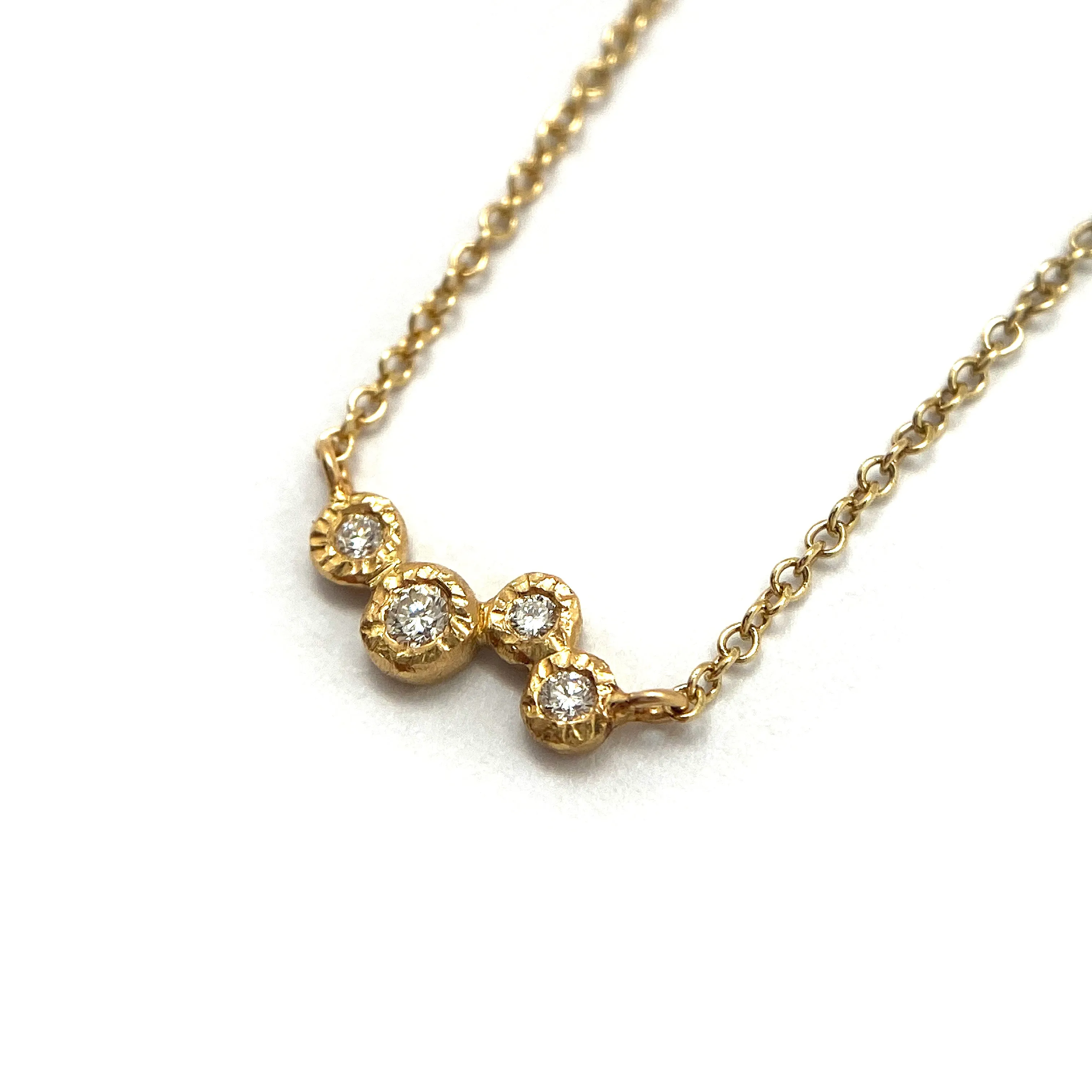 Four Diamond Gold Necklace