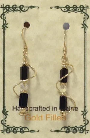 Gold Filled Wire Wrap Czech Glass Earrings