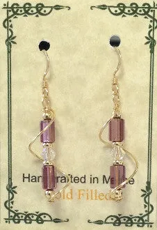 Gold Filled Wire Wrap Czech Glass Earrings
