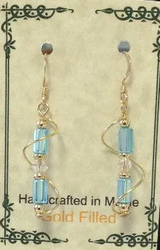Gold Filled Wire Wrap Czech Glass Earrings