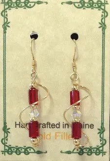 Gold Filled Wire Wrap Czech Glass Earrings