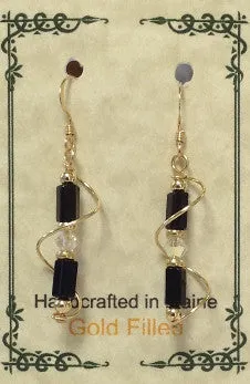 Gold Filled Wire Wrap Czech Glass Earrings