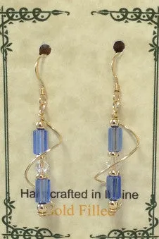 Gold Filled Wire Wrap Czech Glass Earrings