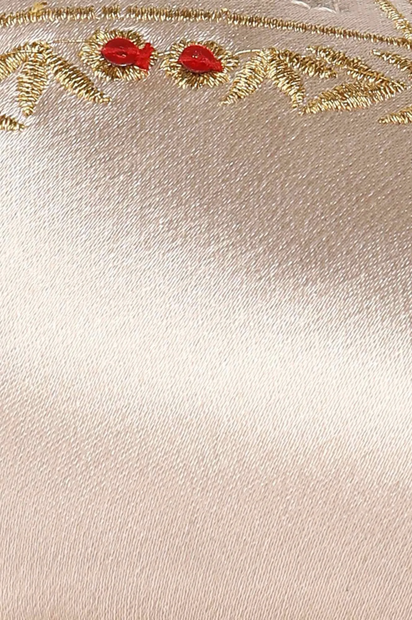 Gold Pointed Toe Embroidered Flat - ZLynn