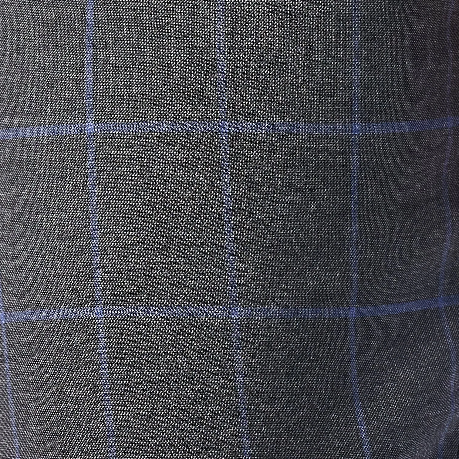 Gray and Periwinkle Blue Window Pane 3 Piece Suit
