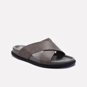 Gray Comfy Criss Cross Slippers 0151090