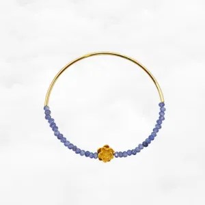 Half Bangle Lotus Sapphire Bracelet