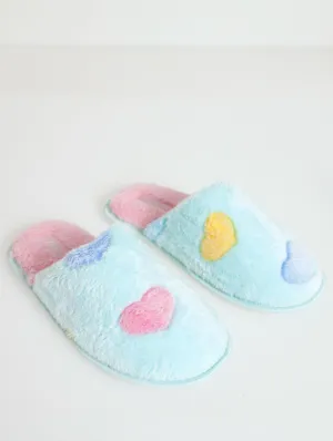 Heart Closed Toe Slipper - Mint