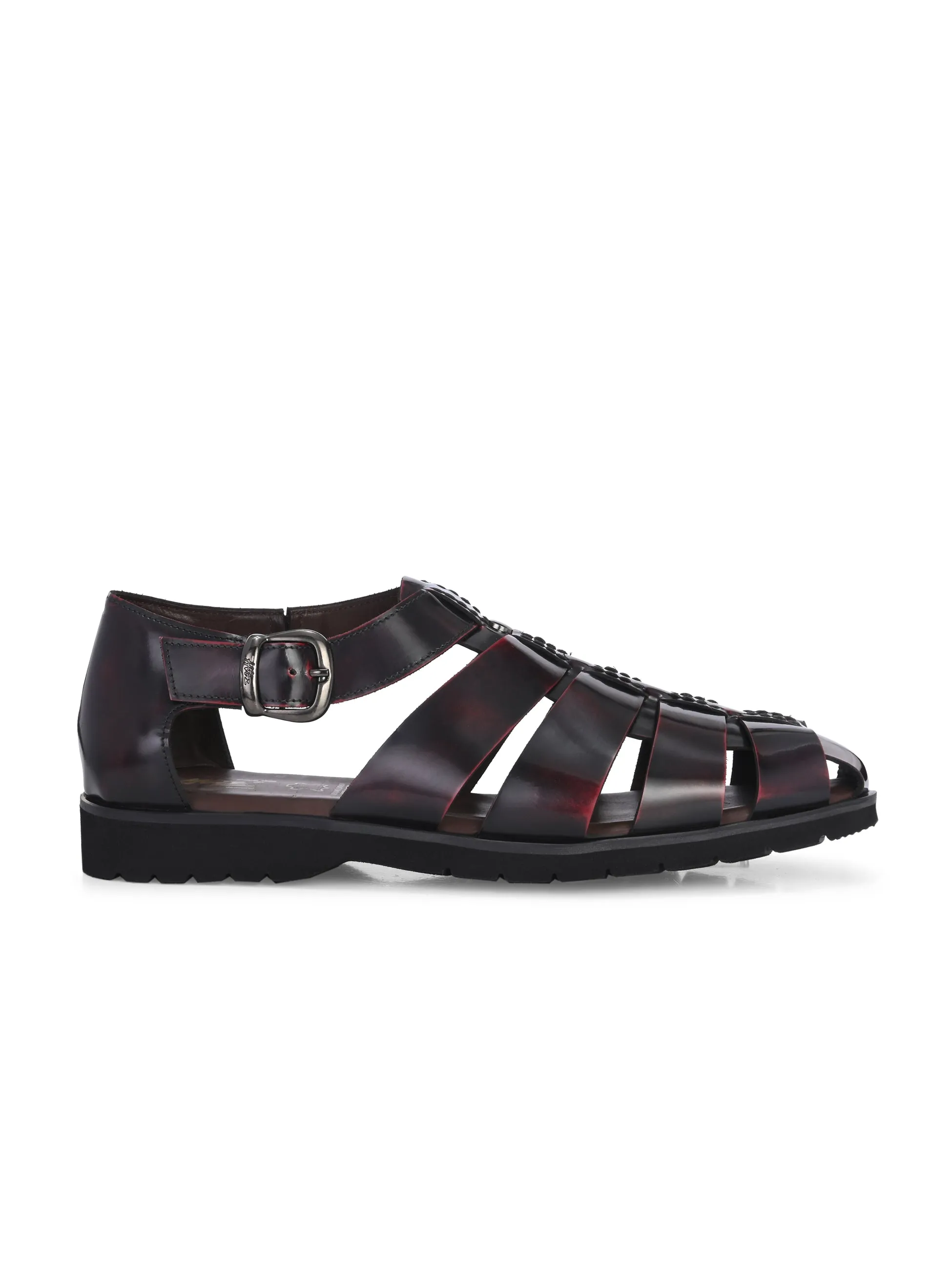 Hitz Men's Cherry Leather Daily Wear Sandals