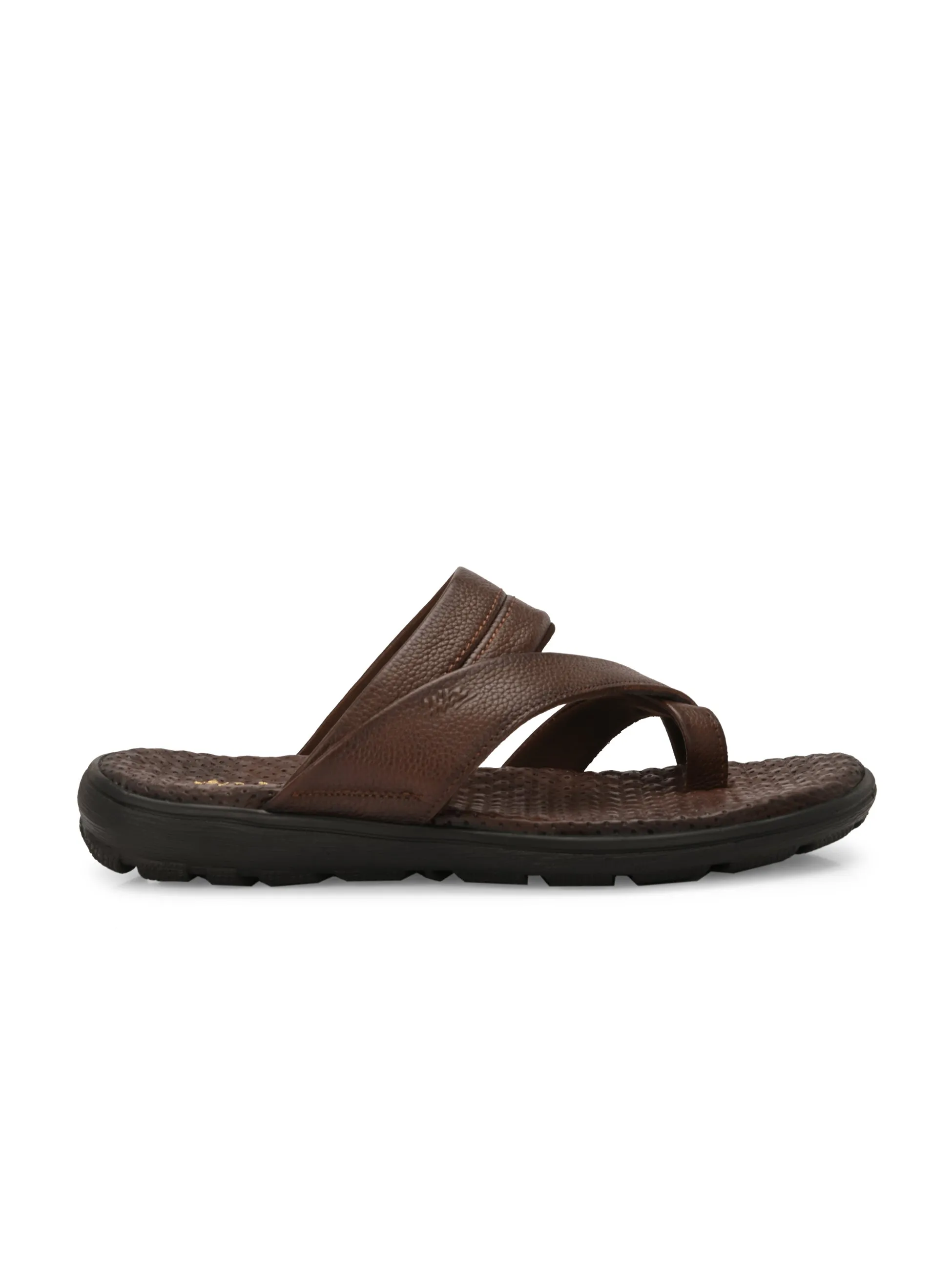 Hitz Men's Tan Leather Casual Slipper