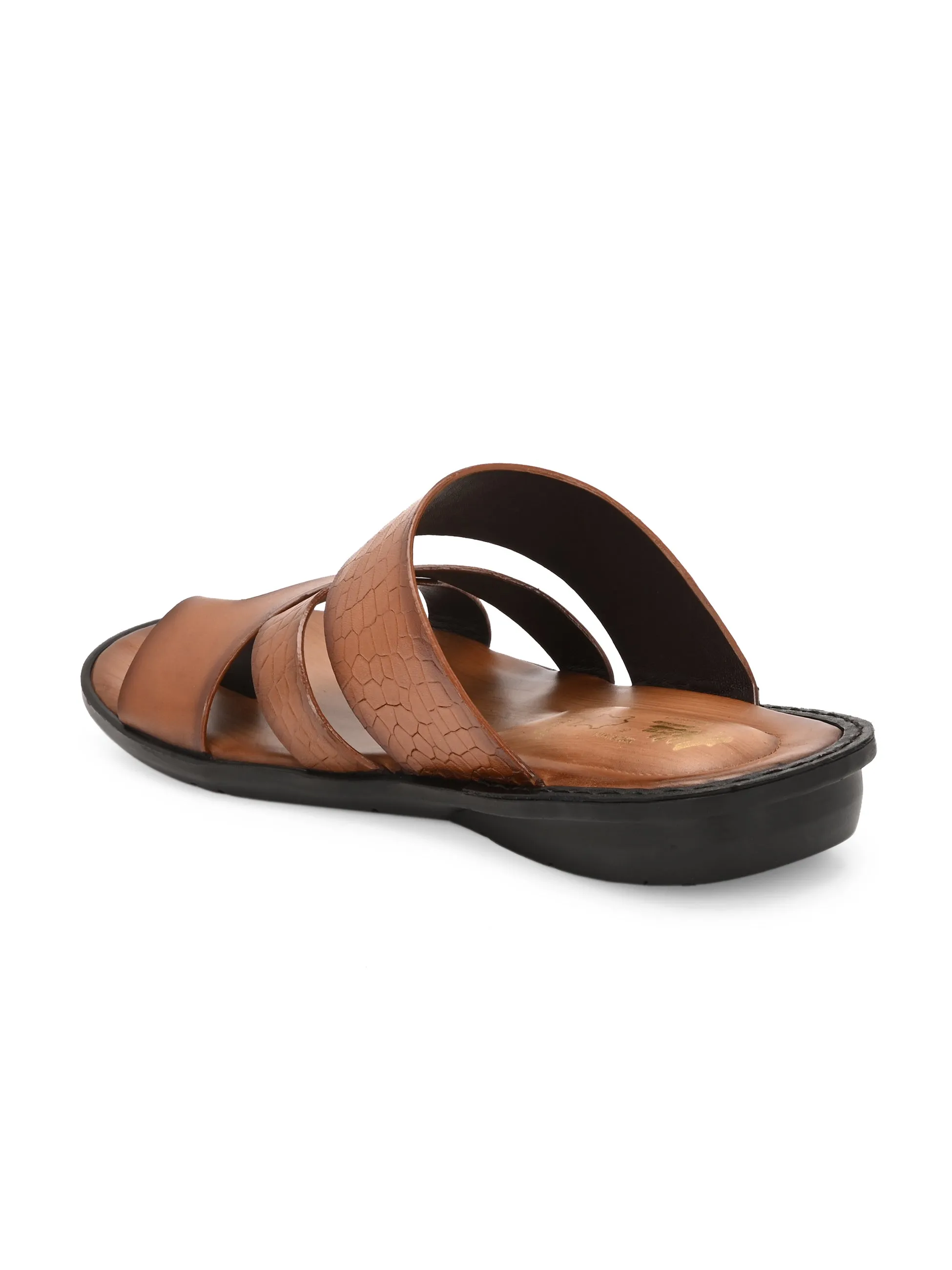 Hitz Men's Tan Leather Casual Slipper