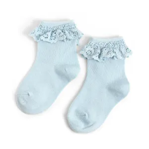 Ice Blue Lace Midi Sock